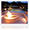 Fire Features in Backyard by Deep Blue Pool and Spas