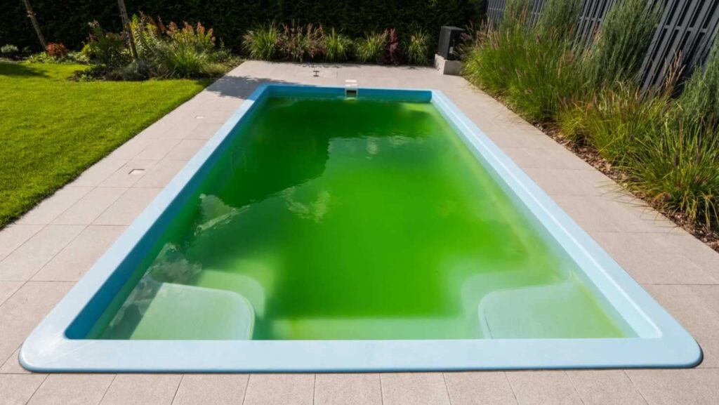 Green pool water treatment by Deep Blue Pools and Spas, offering expert cleaning in Salt Lake City.