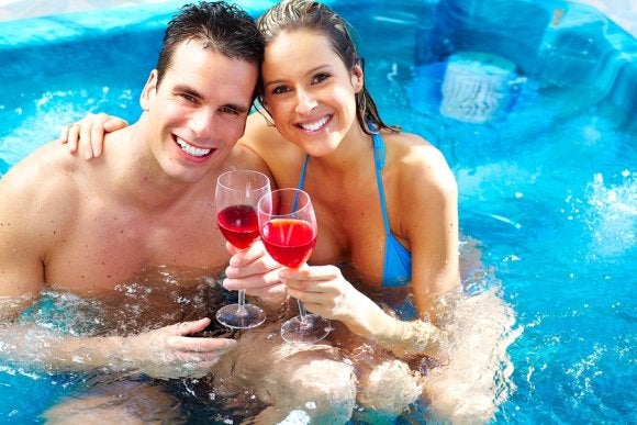 Couple in Relax Hot Tub in Salt Lake City 